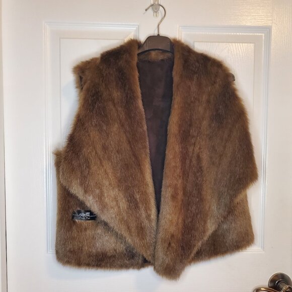 NWOT G by Guilana Rancic SMALL Faux Fur & Faux Suede Reversible Vest - Picture 3 of 7